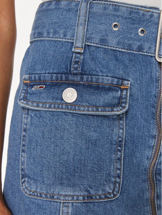 Tommy Jeans Tommy Jeans Jeans suknja DW0DW17668 Plava Regular Fit