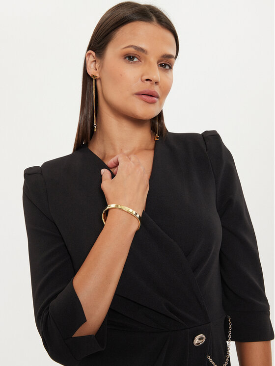 Rinascimento Rinascimento Koktejlové šaty CFC0019592002 Čierna Regular Fit