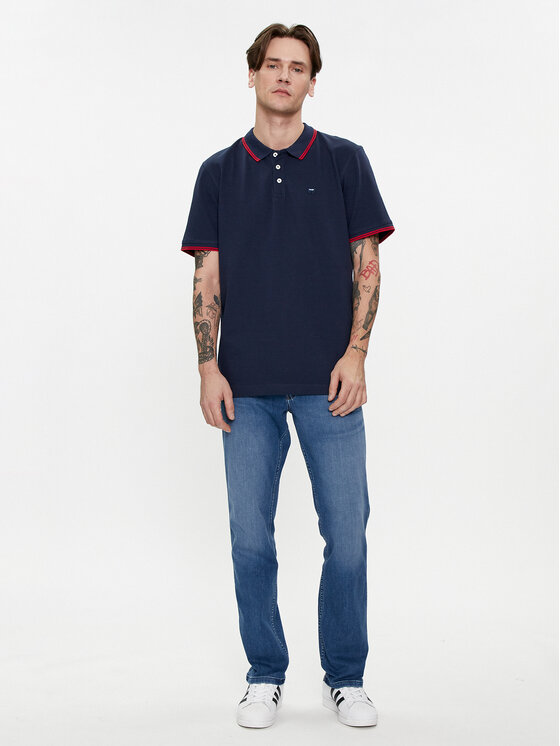 Wrangler Wrangler Polo 112350403 Granatowy Regular Fit