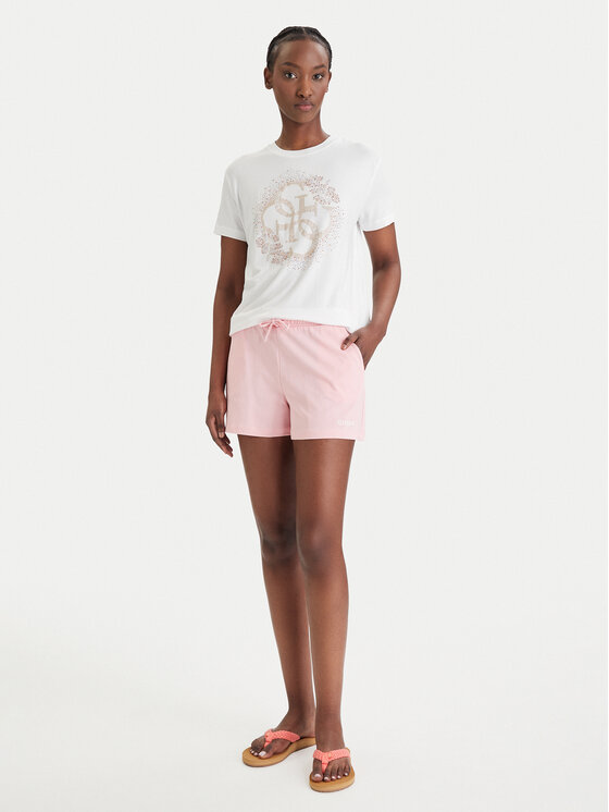 Guess Guess Športne kratke hlače E6GD01 KCRZ1 Roza Regular Fit