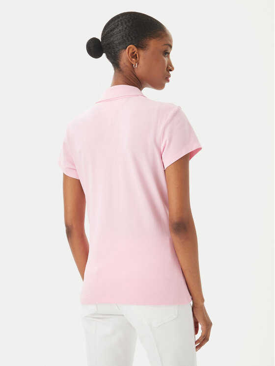 Tommy Hilfiger Tommy Hilfiger Polo marškinėliai 1985 Logo WW0WW49259 Šviesiai rožinė Slim Fit