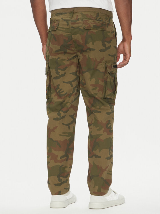 Aeronautica Militare Aeronautica Militare Medžiaginės kelnės 251PA1653CT3502 Žalia Regular Fit