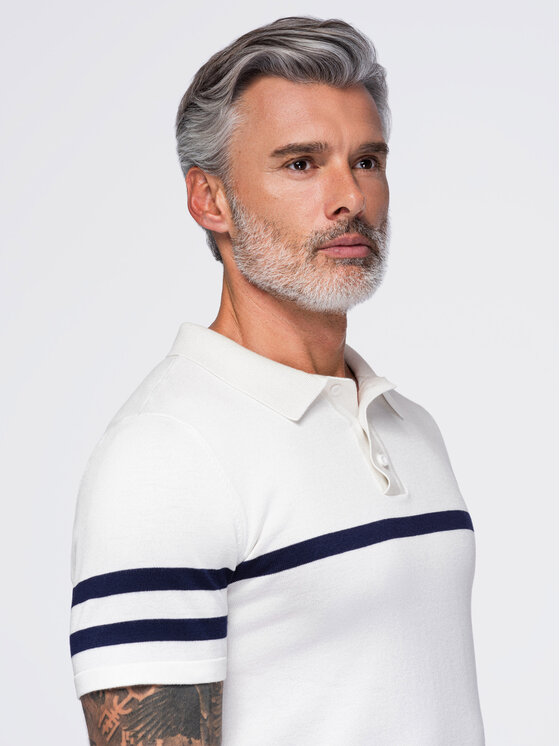 Ombre Ombre Polo OM-POSS-0177 Granatowy Regular Fit