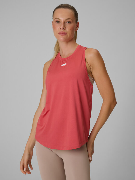 4F 4F Koszulka techniczna BASIC+ Koralowy Regular Fit