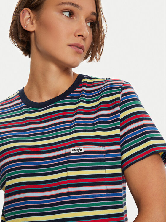 Wrangler Wrangler Tričko Stripe 112356456 Farebná Regular Fit