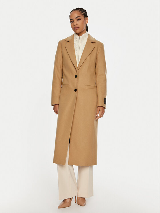 HUGO Hugo Cappotto di lana Mojeni 50526199 Beige Regular Fit