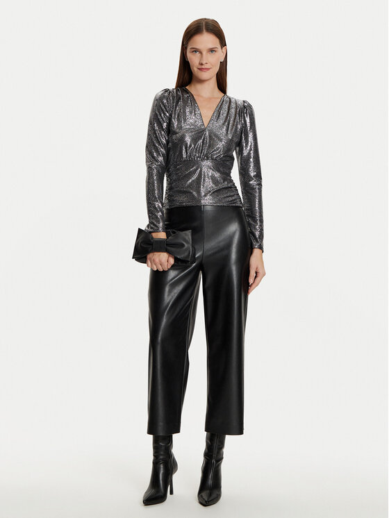 Joseph Ribkoff Joseph Ribkoff Kalhoty z imitace kůže 243042 Černá Loose Fit