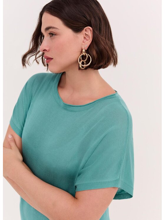 Fiorella Rubino Fiorella Rubino Maglione M226L008505N014 Turchese Boxy Fit