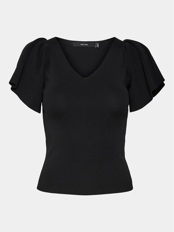 Vero Moda Vero Moda Μπλουζάκι Ginny 10278323 Μαύρο Slim Fit