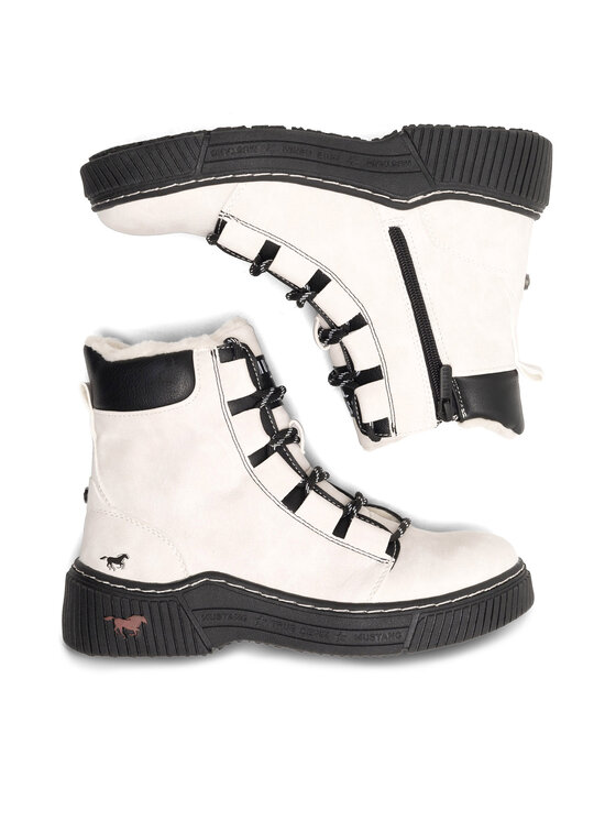 Mustang Mustang Botine 1436-605-203 Alb