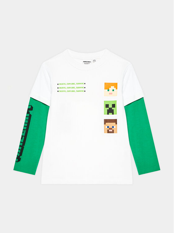 OVS Blusa MINECRAFT 1834284 Bianco Regular Fit Modivo