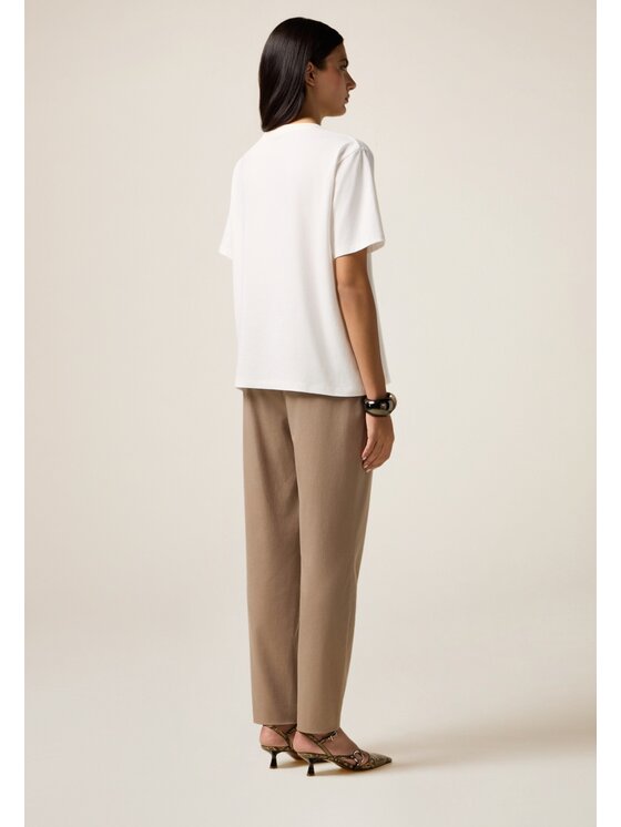 Oltre Oltre T-Shirt G055J004508N011 Biały Regular Fit