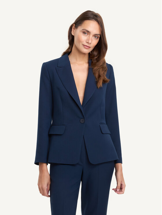 KMX KMX Marynarka 107610012 Granatowy Fitted Fit
