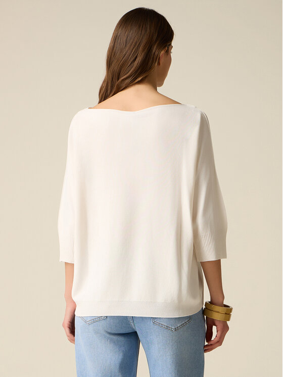 Oltre Oltre Sweter M579E001974N011 Biały Regular Fit