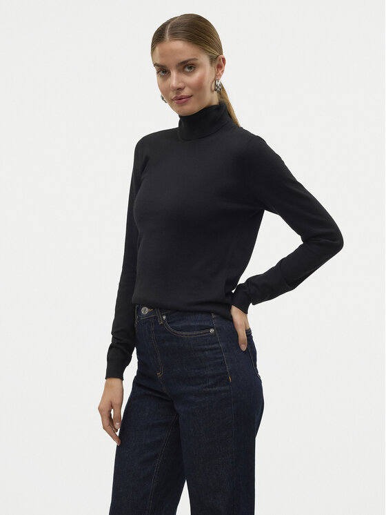 Vero Moda Vero Moda Bluză cu gât Iris 10320450 Negru Slim Fit