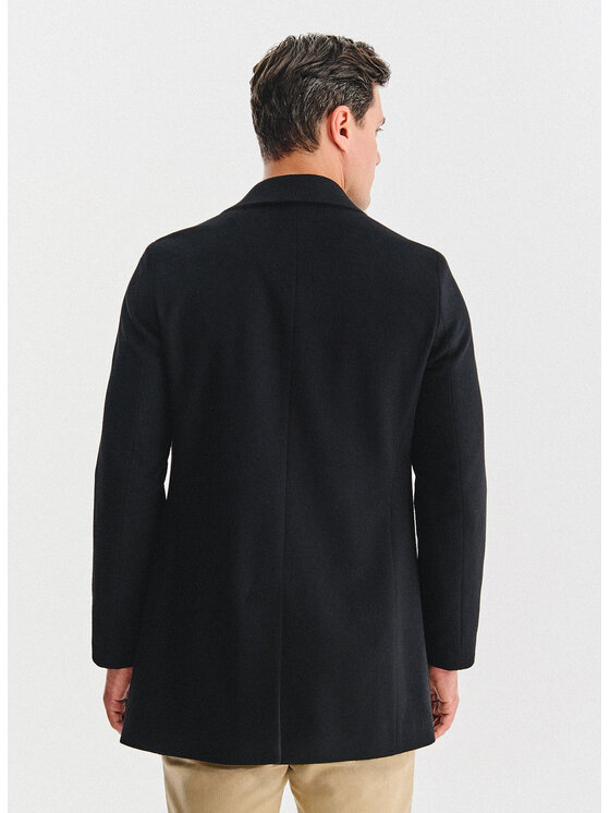 Pako Lorente Pako Lorente Płaszcz wełniany P25WF-7X-020 Czarny Classic Fit