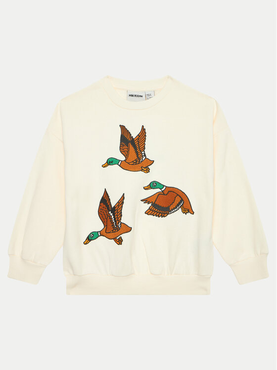 MINI RODINI Mini Rodini Felpa Ducks 2272001311 Écru Regular Fit