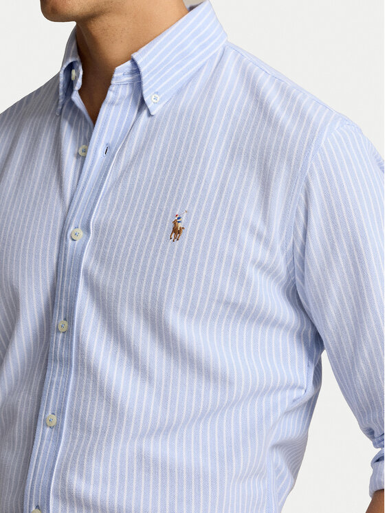 Polo Ralph Lauren Polo Ralph Lauren Риза 710934575002 Светлосиньо Slim Fit
