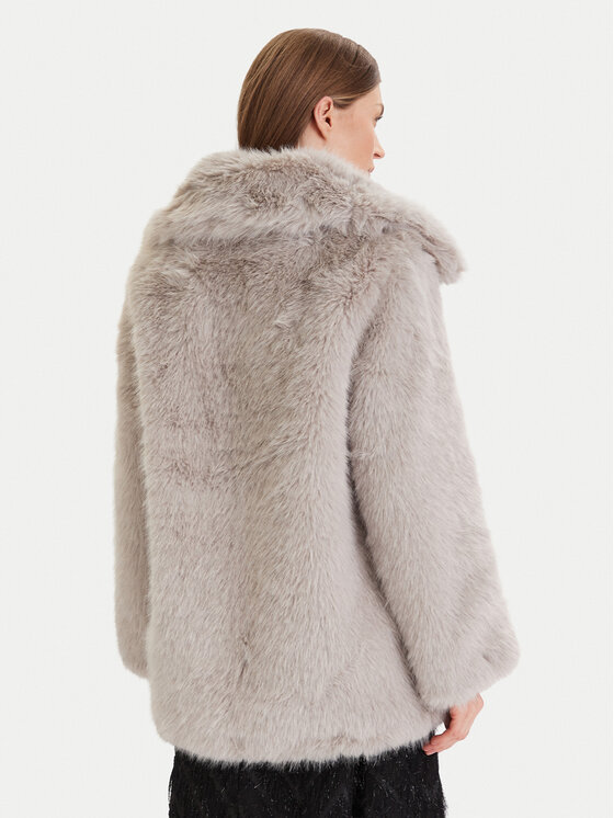 ONLY ONLY Кожено палто Ashia 15356621 Сив Regular Fit