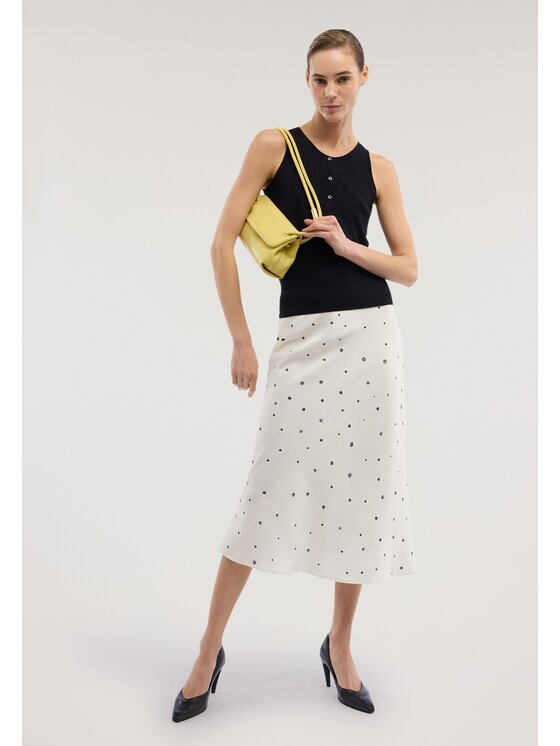 Trussardi Trussardi Spódnica midi 1190A100681N0PA Biały Flared Fit