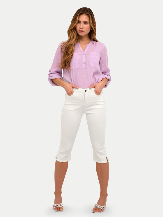 Kaffe Kaffe Spodnie capri Zelina 10506525 Biały Slim Fit