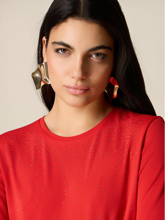 Oltre Oltre T-shirt G075J004532N016 Rosso Regular Fit