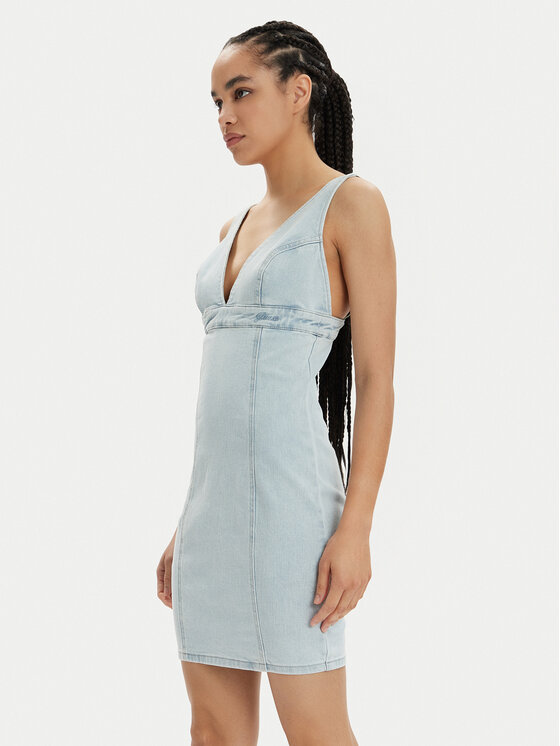 Guess Guess Džínové šaty Aida W4GK63 D4LT0 Světle modrá Bodycon Fit