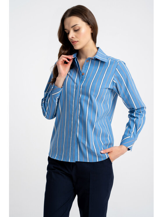 CLICK CLICK Košeľa 10-6721 Modrá Reglan Fit