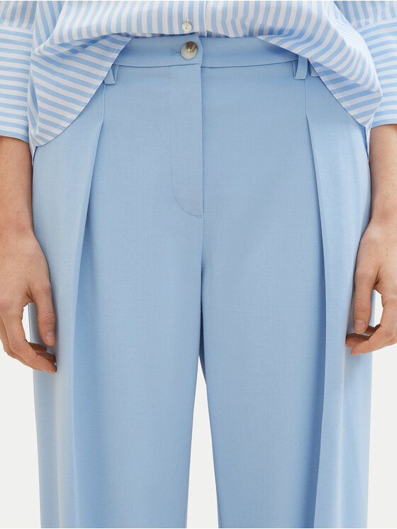 Tom Tailor Tom Tailor Spodnie materiałowe 1040686 Błękitny Wide Leg