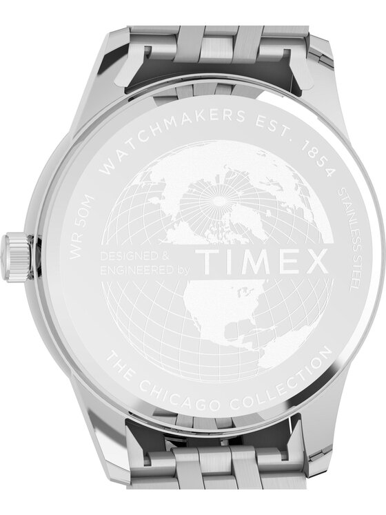 Timex Timex Zegarek TW2Y21500 Srebrny