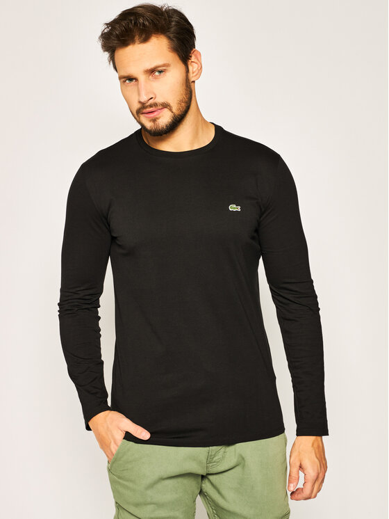 Lacoste Longsleeve krekls TH6712 Melns Regular Fit