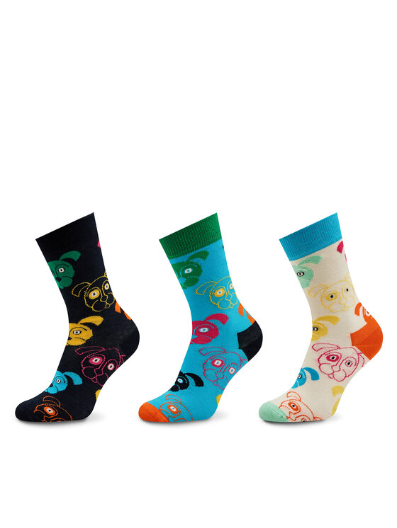 Set de 3 perechi de șosete medii unisex Happy Socks XDOG08-0150 Colorat