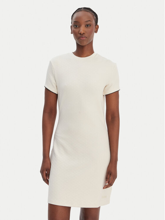 Guess Rochie de zi V6GK07 K3002 Écru Regular Fit