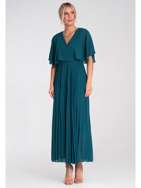 FIGL FIGL Koktejlové šaty M1209 Zelená Flared Fit