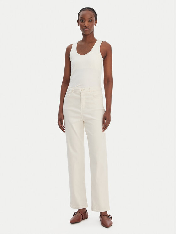 Marella Marella Jeansy Solista 2613131065 Écru Straight Fit