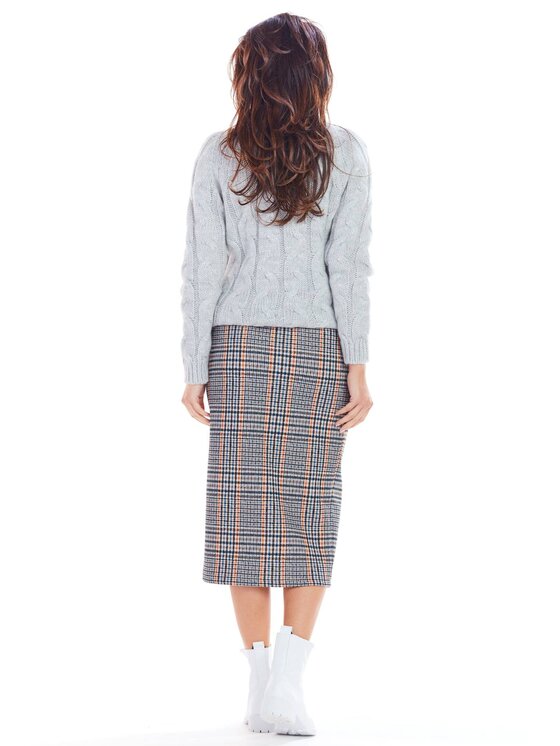 Awama Awama Sukňa A363 Tmavomodrá Basic Fit