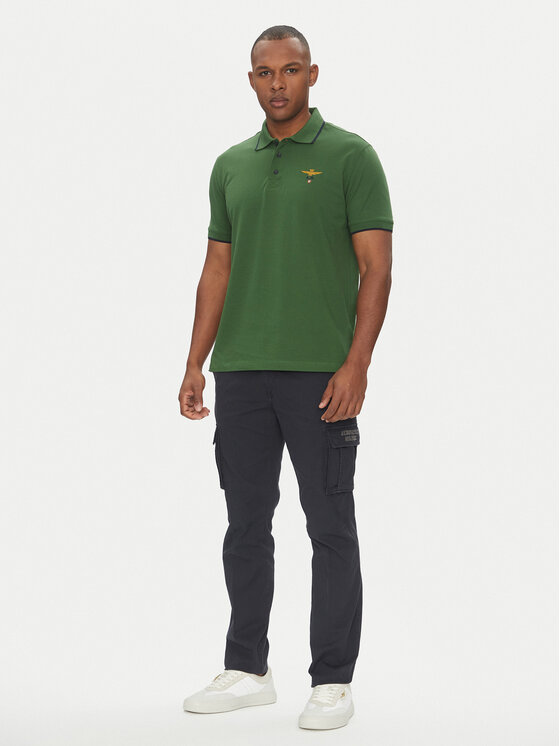 Aeronautica Militare Aeronautica Militare Kalhoty z materiálu 251PA1329CT2443 Tmavomodrá Regular Fit