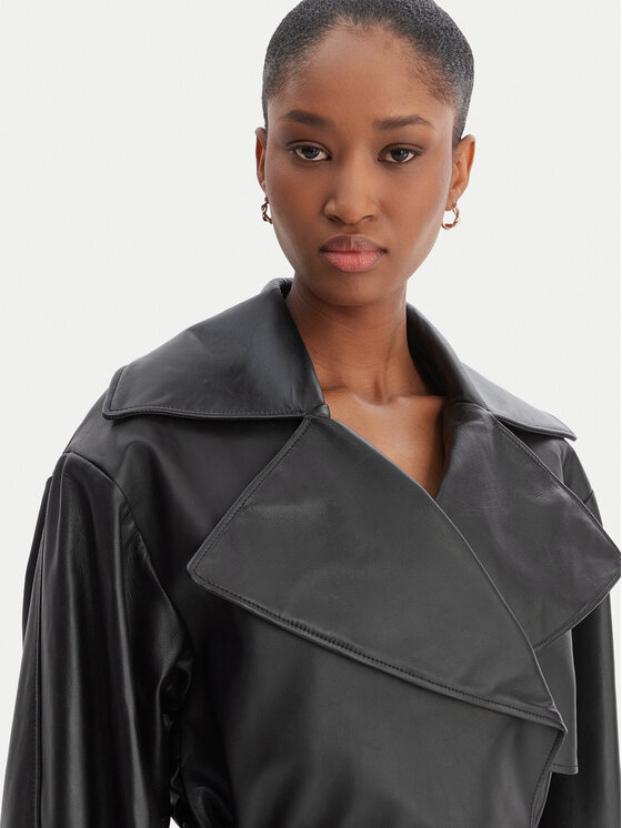 HUGO HUGO Giacca di pelle Lanitte 50560068 Nero Relaxed Fit