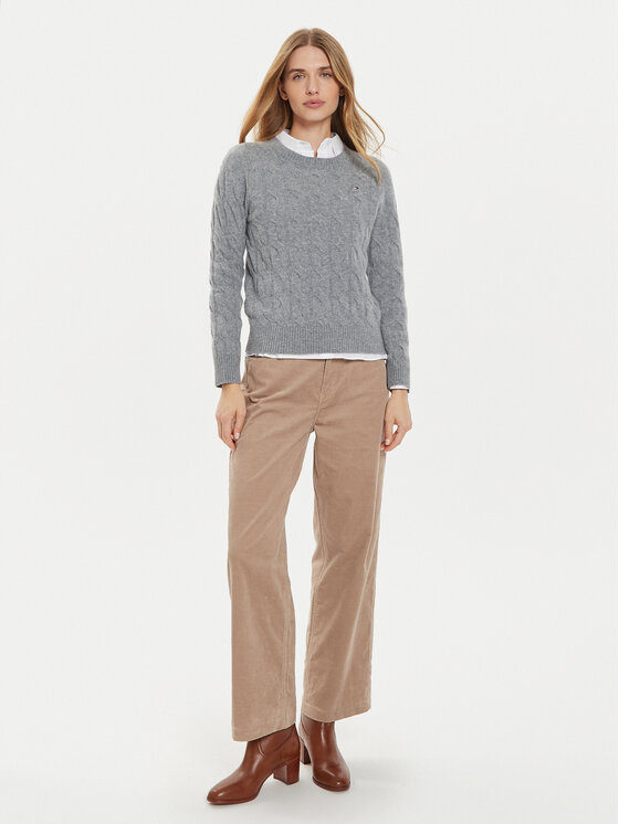 Tommy Hilfiger Tommy Hilfiger Пуловер WW0WW43586 Сив Regular Fit
