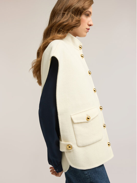 Motivi Motivi Cappotto invernale R009W000177N002 Crema Regular Fit