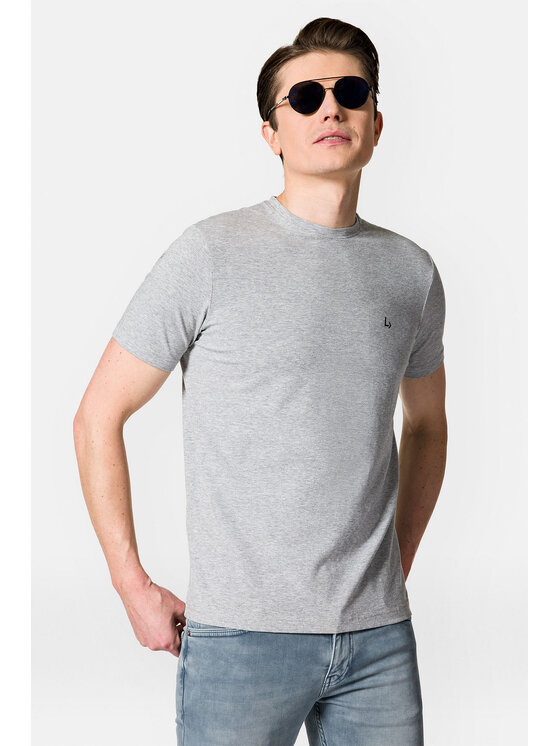 Lancerto Lancerto T-Shirt Linus TS073123000016 Szary Regular Fit