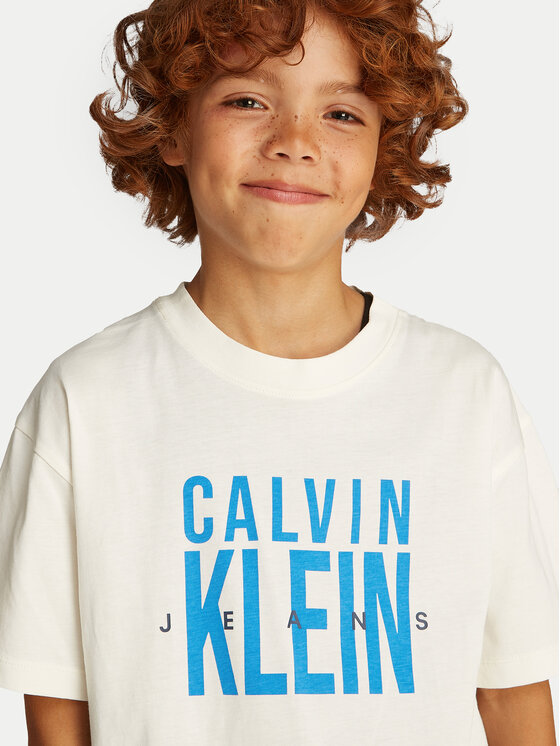Calvin Klein Jeans Calvin Klein Jeans Тишърт Bold Graphic IB0IB02448 Екрю Relaxed Fit