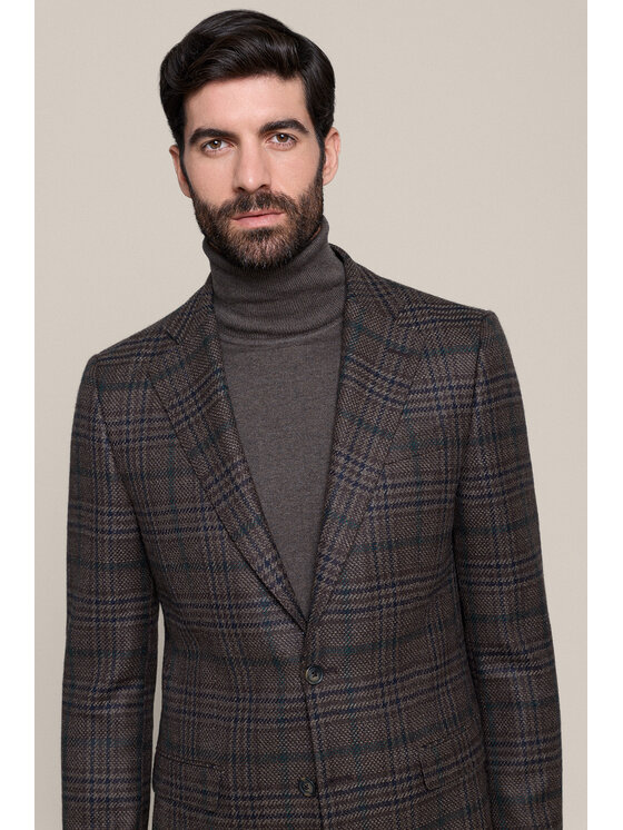 Lancerto Lancerto Marynarka Mantova MA073226000002 Brązowy Regular Fit