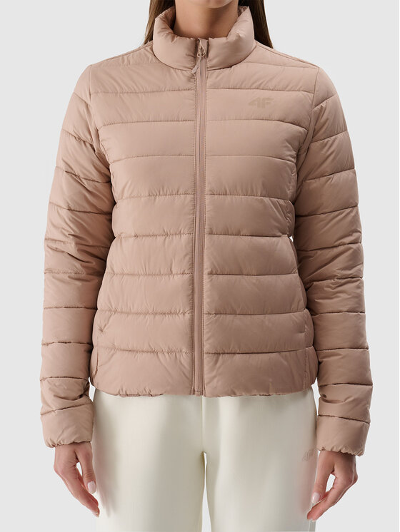 4F 4F Kurtka puchowa BASIC+ Beżowy Slim Fit