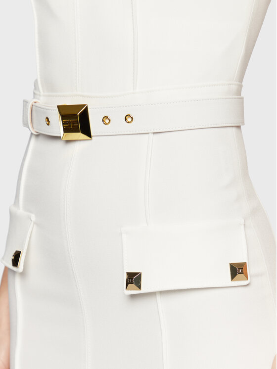 Elisabetta Franchi Elisabetta Franchi Коктейльна сукня AB-188-26E2-V500 Білий Slim Fit