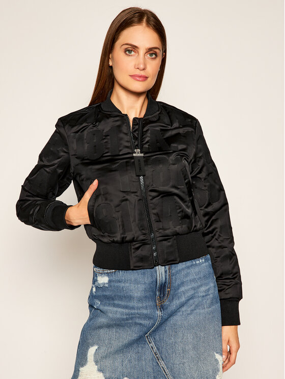 Guess Blouson bomber Elly W0YL59 WD1V0 Noir Regular Fit Modivo