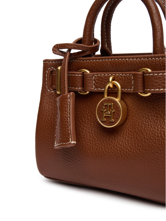 Tommy Hilfiger Tommy Hilfiger Rankinė American Icon Micro Tote Leather AW0AW18167 Ruda