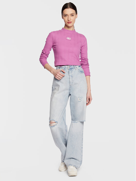 Calvin Klein Jeans Calvin Klein Jeans Blúz J20J220295 Lila Slim Fit