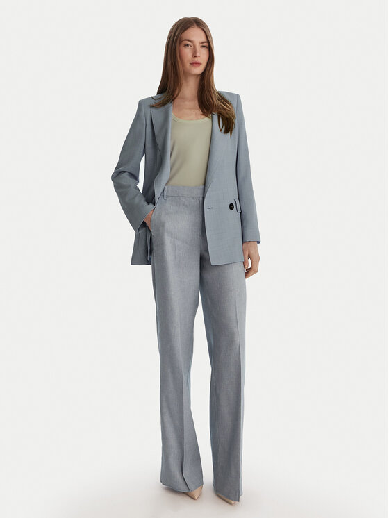 Marella Marella Kalhoty z materiálu Odino 2613131121 Světle modrá Straight Fit