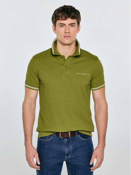 BIG STAR BIG STAR Polo WLADYM Zielony Basic Fit